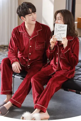 Couples pajamas winter island velvet