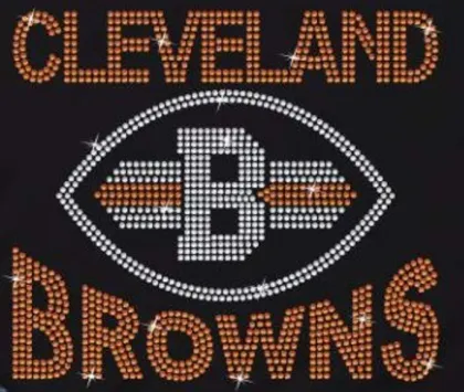 YZX Verified Factory: High Quality Crystal Cleveland Browns Custom Rhinestone Transfer