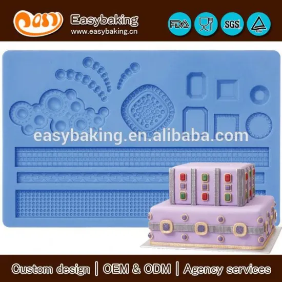 High quality Jewelry fondant and paste gum custom silicone mold for fondant cake decorating