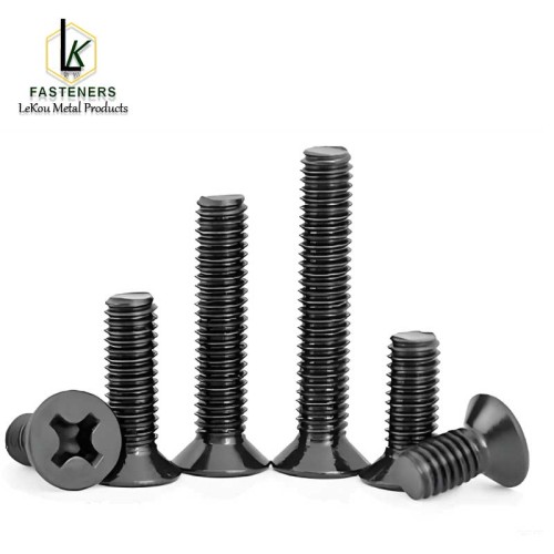 Стальные крестообразные плоские крепежные винты с потайной головкой