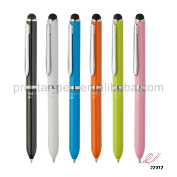 2015 new design twist colored promotional stylus metal 2 color multi color ballpoint pen