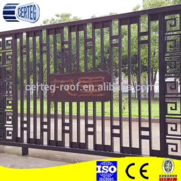 galvanized color powder coated zinc steel fence panel gates