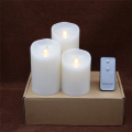 Real Wax Battery Operated Led Flameless Pillar Candles