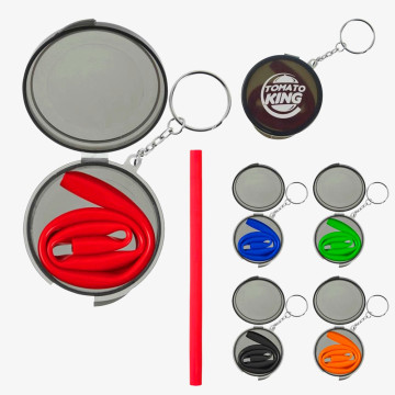 Collapsible Silicone Straw Set with PP Case - Yc1211