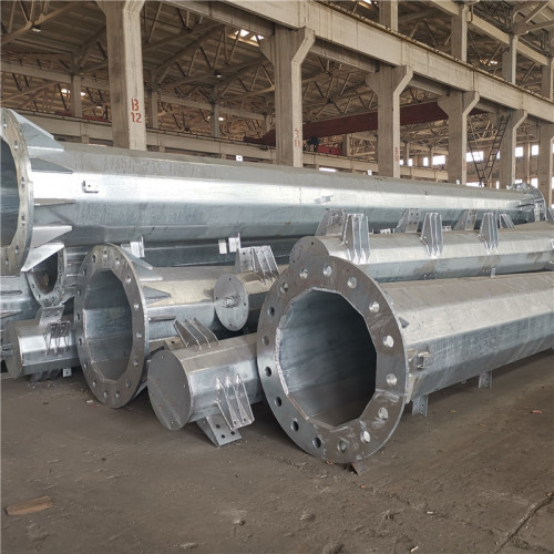 Hot Dip Galvanized Pipe 220KV power transmission distribution pole Manufactory