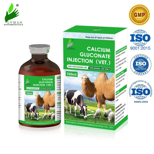 Inyección de gluconato de calcio solo para uso en animales
