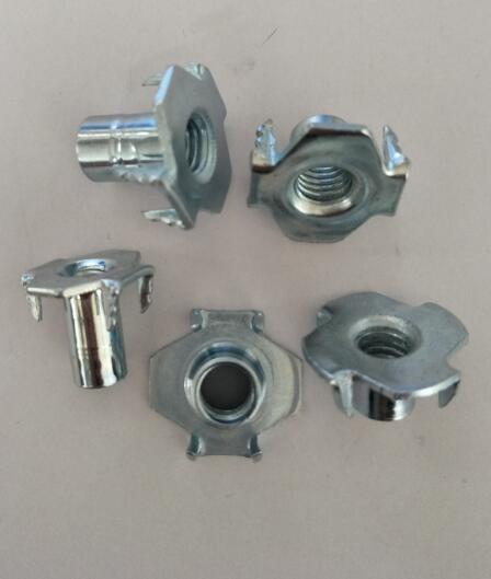 Machine T-Nuts,Furniture Four Pronged Tee nuts  