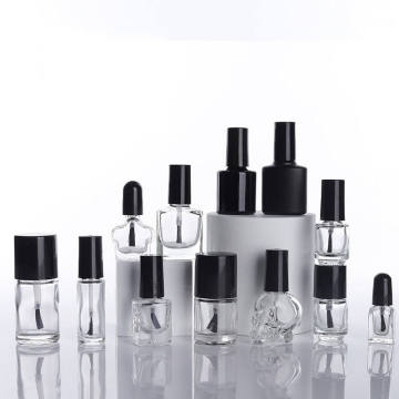 Cosmetic Nail Polish Glass bottle with Brush Cap