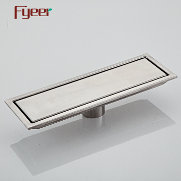 Fyeer 304SS Invisible Tile Insert Shower Channel Linear Floor Drain