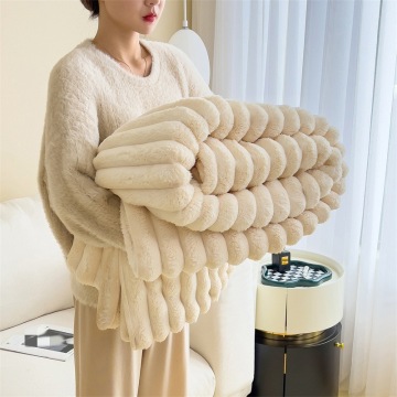 Spring's Best-Selling Luxury Bubble Rabbit Flannel Sofa Blanket