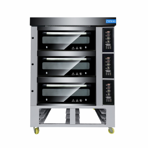 Whole Stainless Steel 3-Layer 6-Tray Electric Stone Deck Oven