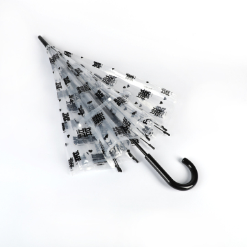 Custom Logo Printed 23 Inch Dome-Shaped Mushroom Umbrella - Transparent and Visible