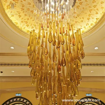 Hotel high luxury water drop shape custom chandelier Shopping mall lobby hotel lobby decoration chandelier