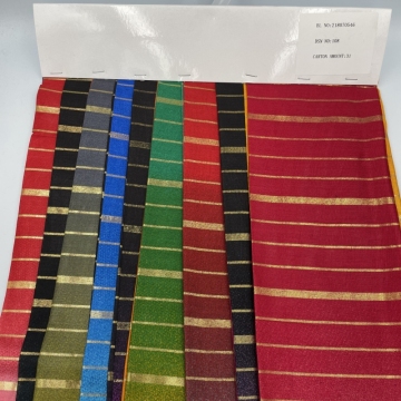 Tessile di rayon puro stampato a strisce oro