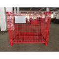 Foldable stackable wire mesh storage container