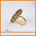 Anneaux de larme de strass Turquoise Fashion