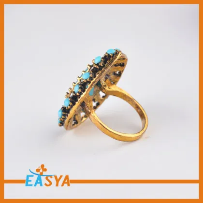 Fashion Turquoise Crystal Rhinestone Teardrop Rings