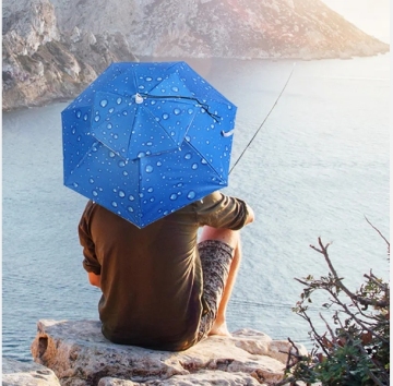Wholesale hat umbrella double canopy head umbrella outdoor sunshade rainproof fold portable fishing travel beach umbrella hat
