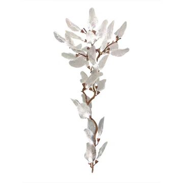 Copper Branch Chandelier Bionic Resin Leaves Modern Ceiling Lamp