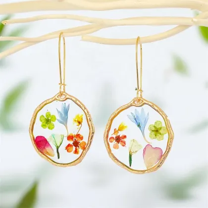 Customized Professional Pressed Flower Earrings - Bohemian Fashion Earrings Trend 2022