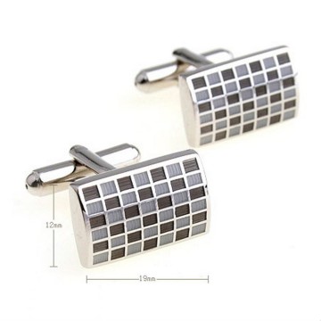 Fashion Custom Square Lattice Men Cufflinks For Suit Shirts