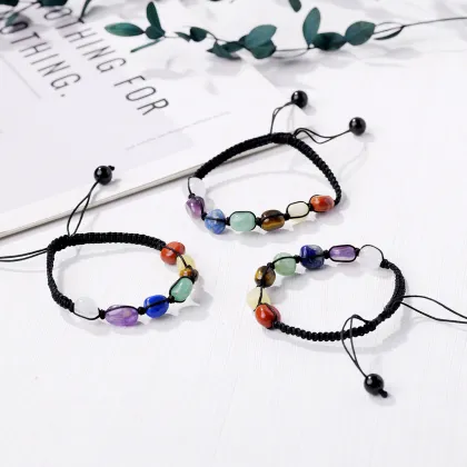 Wholesale Natural Healing Crystal Seven Chakra Stone Beads Bracelet for Gift Souvenir
