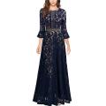 Women's Vintage Full Lace Contrast Dress