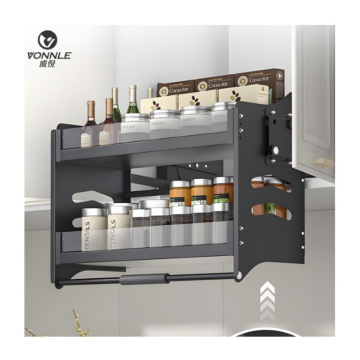 Stainless Steel Pull-Out Baskets for Kitchen Cabinets with Soft-Closing Mechanism