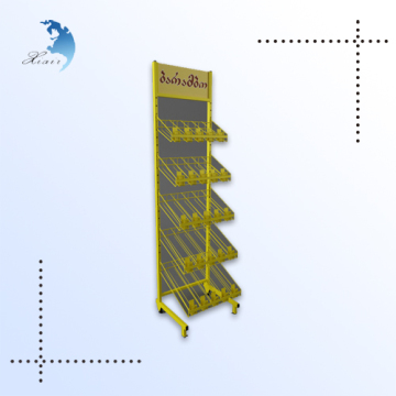 Custom wholesale floor 5 tier floor metal display stand/metal wire display rack/metal display