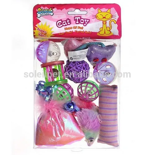 Hot Sale Cat Items Cat Toys Gifts Plush Mouse Plastic Balls Pack
