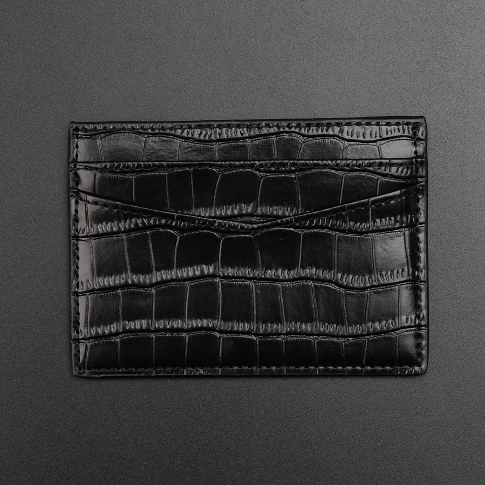 Black Crocodile Card Holder