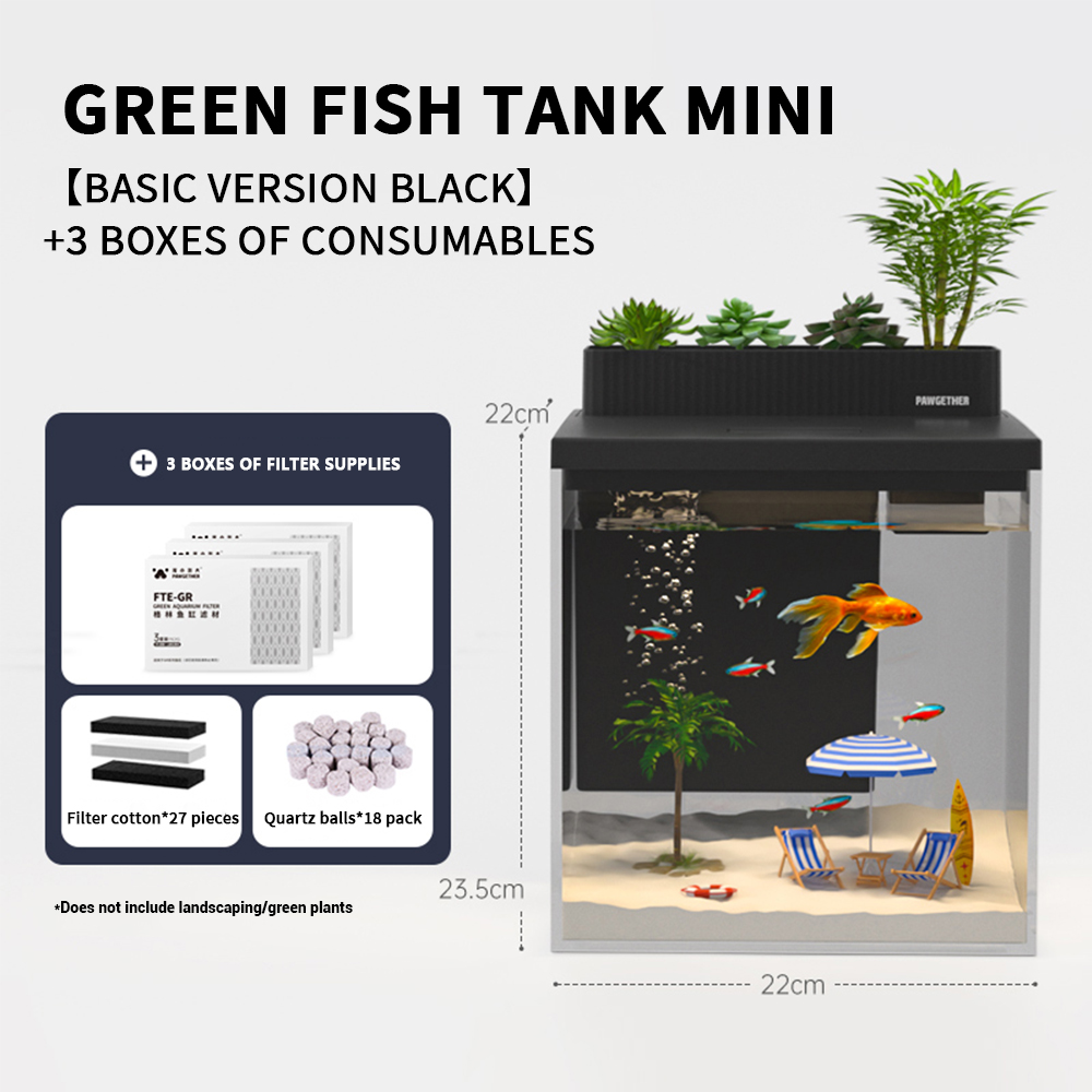 Tangki ikan akuarium mini yang elegan untuk meja