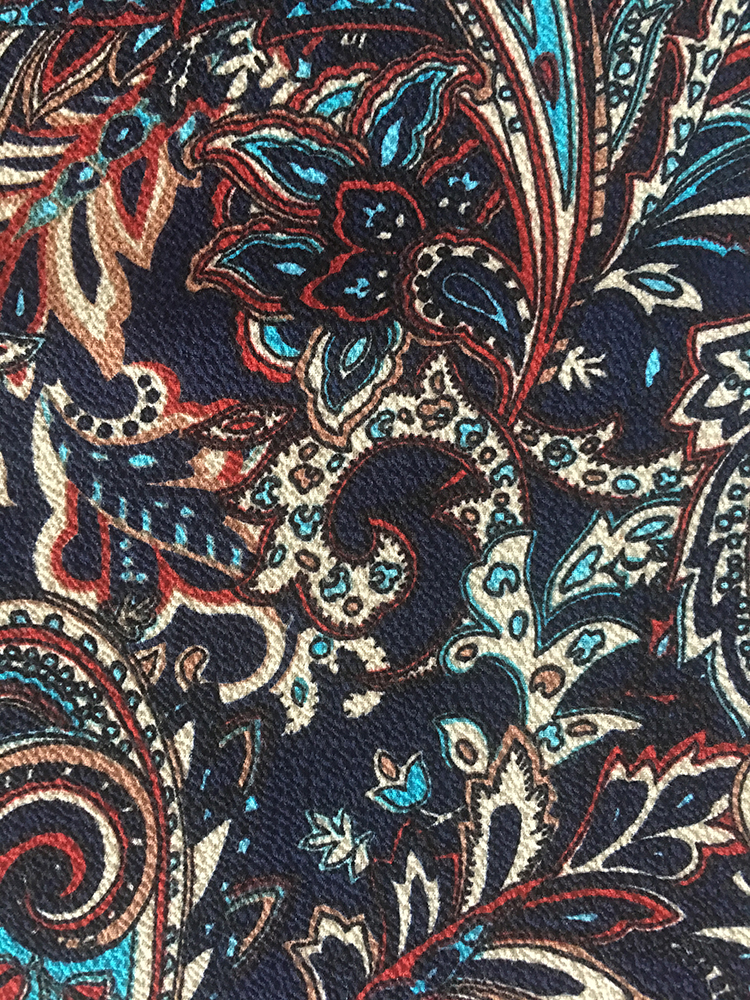 Paisley Tasarım Polyester Kabarcık Şifon Baskı Kumaş