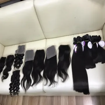 Raw Mink Brazilian Human Hair Bundles With Lace Frontal Closure Cheap Grade 8A 10A Virgin Cuticle Aligned Human Hair Extension