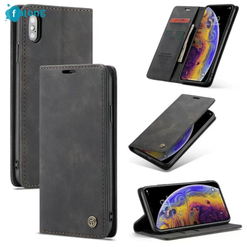 Magnetic Flip Wallet Case for iPhone 15/14/13/12/11 Pro Max Plus Mini XS Luxury Silicone Matte Bumper Cover