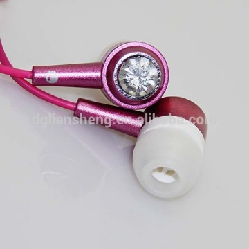 China rhinestone noise canceling headphone, pink bling rhinestone headphones