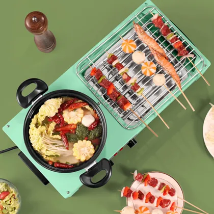 220V Portable Smoke-free PTFE Non-stick 2200W Electric Grill Pan