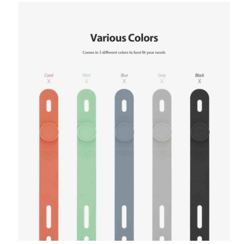 Organisateur de cravate de câble de silicone réutilisable coloré