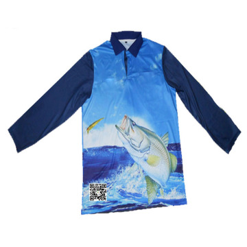 Custom Dye Sublimation Printing Dry-fit Fishing Shirts Fishing Wear