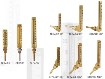 V - Line Industrial Glass Thermometer For Diesel Refrigeration Shv