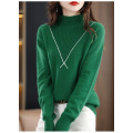 French Patchwork Cut-Out Semi-Wool Turtleneck Top