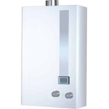 Forced balance exhaust gas water heater