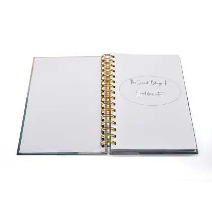Golden Foil Spiral Wire Ring Hardcover Diary Journal Notebook Planner