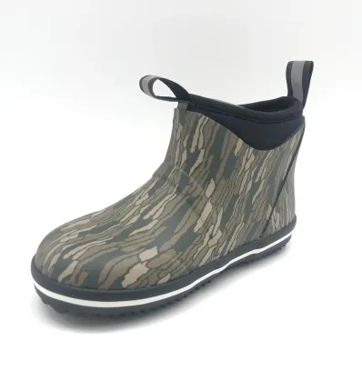 ATM Old School Camo Pattern Neoprene Rubber boots Deck Boots for Rainy Day