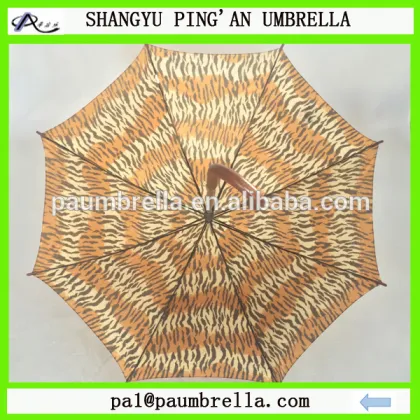 Leopard print wooden umbrella sports umbrella picnic umbrella