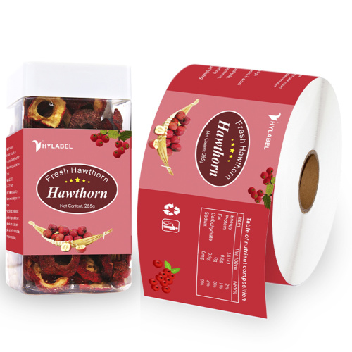 China Custom Preprint Food Logo Packing Ingredient Sticker Labels Factory