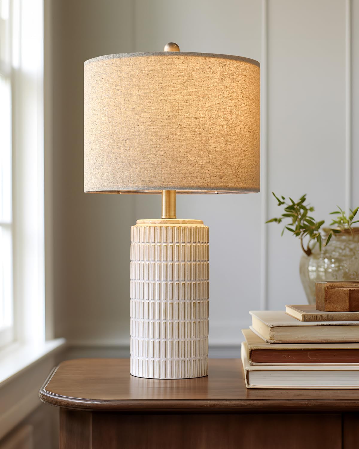 Ceramic Table Lamp with Linen Shade (8)