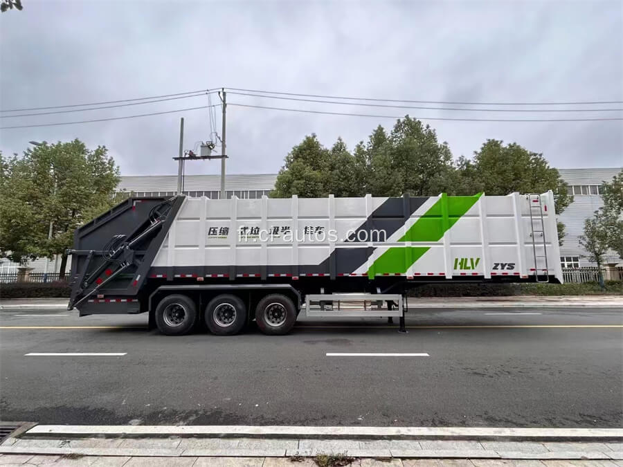 Camion de déchets comprimés de 35cbm semi-trareler