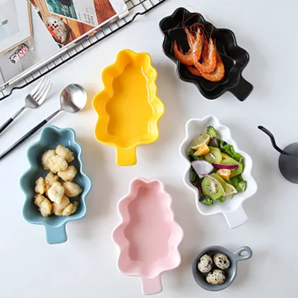 leaf shape  Restaurant plates christmas plates  porcelain plate