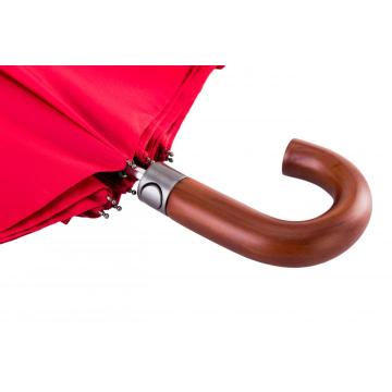 Wine Colored Wooden Handle 2 Folding Umbrella